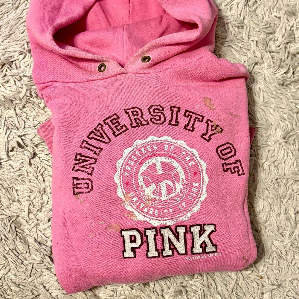 Vintage PINK UNIVERSITY oversized hoodie
